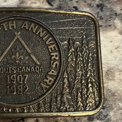 VINTAGE BELT BUCKLE 75th ANNIVERSARY BOY SCOUTS CANADA 1907-1982