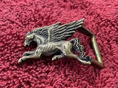 Rare Pegasus ISIS Creations Artists 1982 Solid Brass Vintage Belt Buckle G2U