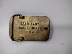 VTG Brass Ivory Engraved RAM Leather Belt Buckle Western American Farm Cowboy