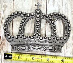 Vintage Large Pewter Metal King&rsquo;s / Queen&rsquo;s Crown Belt Buckle Fits 1 1/2&Prime; Belts