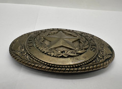 VTG Tony Lama Texas State Series Belt Buckle Solid Brass Lone Star State SEAL