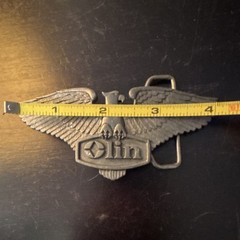 Olin Vintage Western Eagle Metal Belt Buckle Silver Tone Fits 2 in Belt