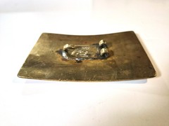 Western Country Cowboy Belt Buckle, Solid Brass, Ampersand Kalamazoo, USA