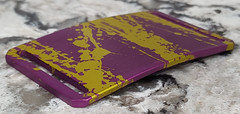 GRIP6 BELT BUCKLE – YELLOW / PURPLE SPLASH ANODIZED – 1.5 INCH WIDE