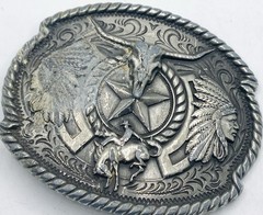Vintage Nocona® Men&rsquo;s Oval Berry Edge Steer Skull Belt Buckle Z7