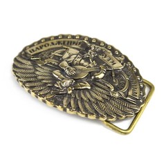Belt buckle « Born to be free »; Biker buckle, Solid brass buckle