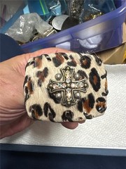 Vintage Handmade Leopard Print with Cross Belt Buckle