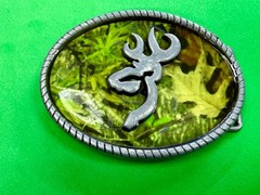 Browning Logo Deer Buck Doe Hunting Hunters Camouflage USA Belt Buckle