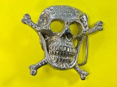 Skull Head Crossbones Halloween Biker Gothic Punk Vibe Belt Buckle