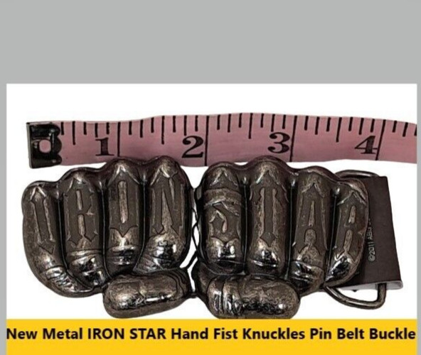 Iron Star Hand Fist Knuckles Metal Belt Buckle Accessory Novelty Punk Rock Brand