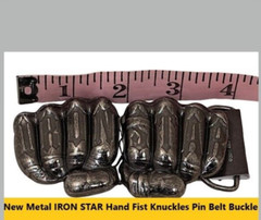 Iron Star Hand Fist Knuckles Metal Belt Buckle Accessory Novelty Punk Rock Brand