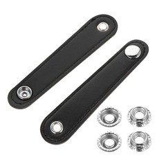 2Pcs Accordion Bellows Buckle Belt Straps Universal Fit Black Reusable Material