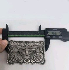 Western Legends Lone Star Long Horn Silver Tone Belt Buckle