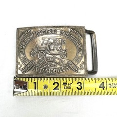 Vintage Henry Ford Detroit Automobiles Model T Belt Buckle Rectangular