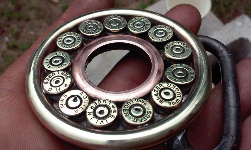 9mm copper and brass circle belt buckle – RT ARTISAN WORKS