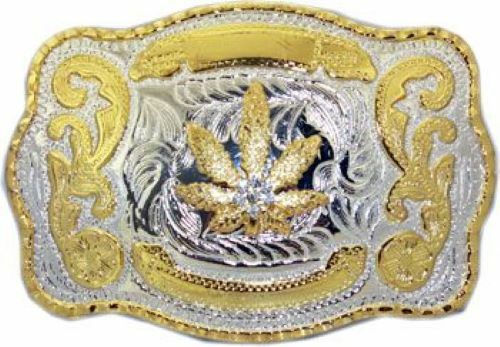 Oversize LARGE MARIJUANA Leaves Belt Buckle all Metal Silver Gold finish kush