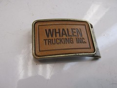 Whalen Trucking INC Leather Wallet & Brass And Leather Belt Buckle In Box