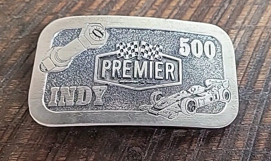 Vintage Indy 500 Belt Buckle By Premier Industrial Corporation