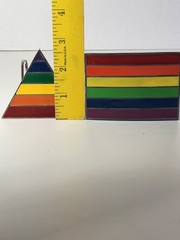 Great American Products Lot of 2 Rainbow Pride Striped Enamel Belt Buckles LGBTQ