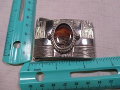Classic Vintage Western Cowboy Cowgirl Antiqued Silver Belt Buckle With Stone
