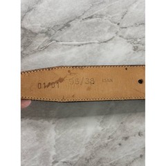 Bally of Switzerland Mens Black Leather Belt with Embossed Logo Buckle size M/38