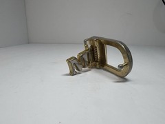 VTG Pat Pending Initial M Monogram Two Tone Gold Silver Belt Buckle Italy