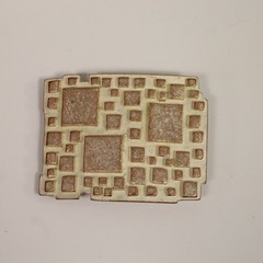 Rose Mother of Pearl Belt Buckle With Square 3D Pattern In Modern Style