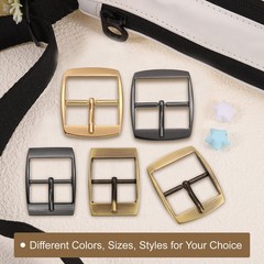 8Pcs 1&Prime; Single Prong Belt Buckle Square Center Bar Buckles Silver