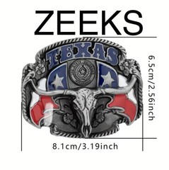 New Texas Longhorn Bull Skull State Flag Western Cowboy Rodeo Belt Buckle