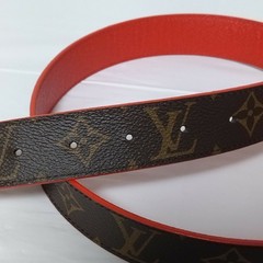 Louis Vuitton Santur LV Initial Belt M9498 Browns Red Monogram Used Japan