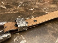 Vogt /Orvis James Reid Style .925 Sterling Silver 14k Gold Belt Buckle set ✅
