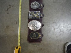 Custom Trophy Hanging LEATHER (10) Belt Buckle Holder Display John Wayne