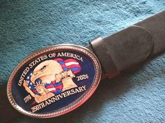 250th United States of America Anniversary Epoxy Buckle & Black Belt 1776-2026