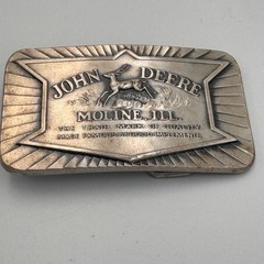 John Deere Vintage Belt Buckle 1984 Historical 1936 Trademark Moline Illinois