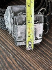 BERGAMOT BRASS WORKS B-38 BELT BUCKLE Vintage 1978 USA Semi Truck Big Rig Pewter
