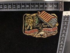 RARE Vintage Y2K Vietnam Veteran And Proud Of It Belt Buckle Eagle Flag Patrioti