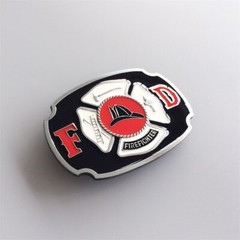 Vintage Style Enamel Fire Hero Firefighter FD Belt Buckle also Stock in the US