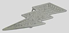 Mens Womens Flash Belt Buckle Rhinestone Silver Metal Fashion New Lightning Bolt