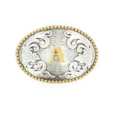 Nocona Antique Scroll & Initial Oval Belt Buckle 37072