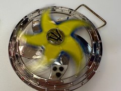 Spinning Arrow Yellow Star Circle Neptune Symbol Round Spinner Large Belt Buckle