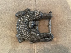 Huge Kieselstein-Cord Sterling Alligator Buckle