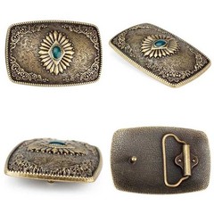 Antique Turquoise Belt Buckles for Men Women Western Texas Cowboy Cowgirls Gift