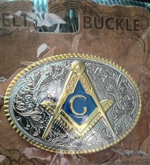 Masonic, Mason, Blue Lodge, Fraternal flashy western metal belt Buckle, New! #2