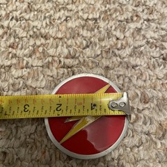 DC Comics The FLASH Series Symbol Metal Enamel BELT BUCKLE. 2002 Pewter