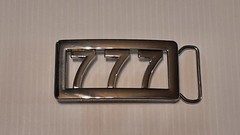 777 LUCKY SLOTS CUSTOM Belt Buckle-Put ANY LETTERS &/OR NUMBERS on Buckle