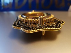 New Black & Gold Western Style Belt Buckle For Silver Dollar Or 39mm Stone NOS