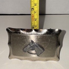 Vintage Brushed / Polished Nickel Horse Head Western Belt Buckle