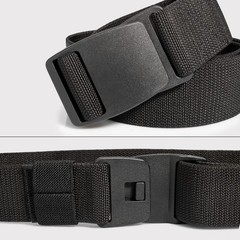 maikun Mens Nylon Plastic Buckle Belt, Casual Web X-Large (39 »-42 »), Black