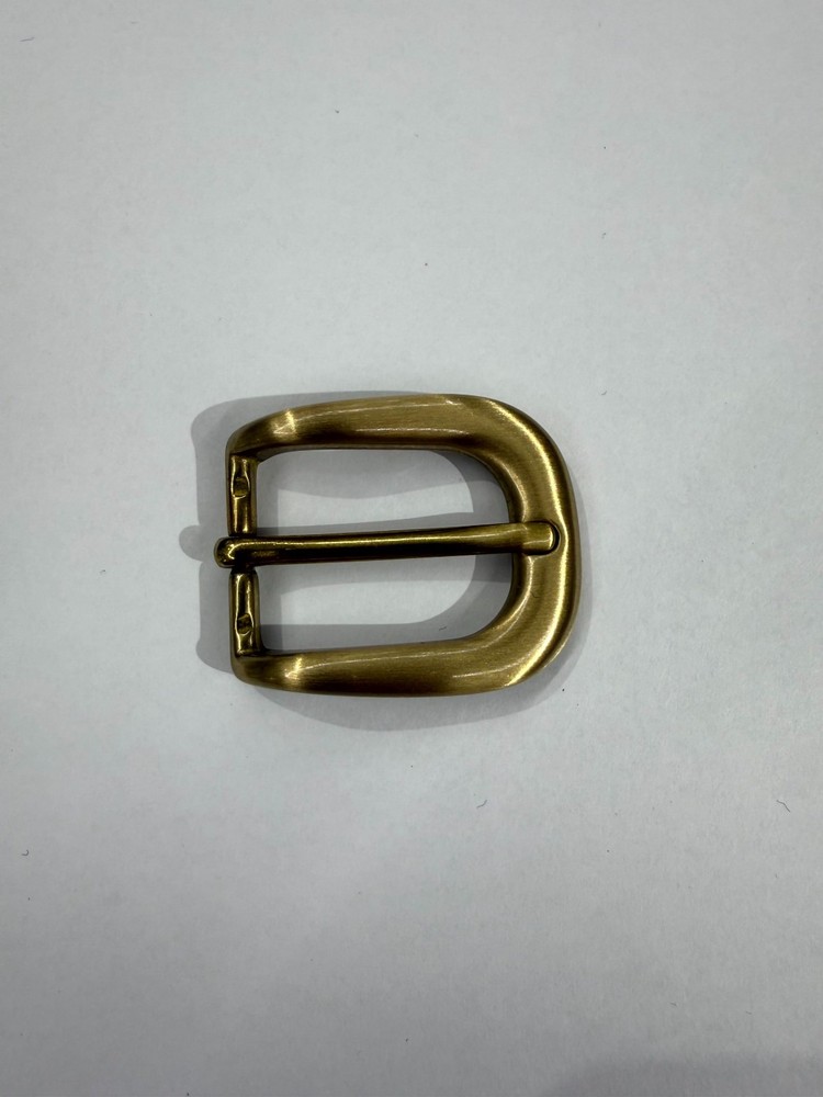 Solid Brass Satin Brass Belt Buckle Made in Italy Fits 0.98&Prime; Belt Strap