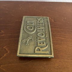 Vintage Colt Revolvers Brass Belt Buckle – Western Antique Finish